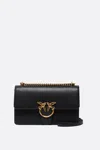 Pinko Love One Classic Leather Bag In Black And Gold