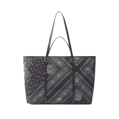 Pinko Double Handle Shoulder Bag In Black