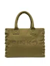 Pinko Beach Shopping Blue Cotton Canvas Handbag