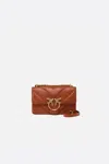 Pinko Quilted Chevron Bag With Bird Clasp In Brown