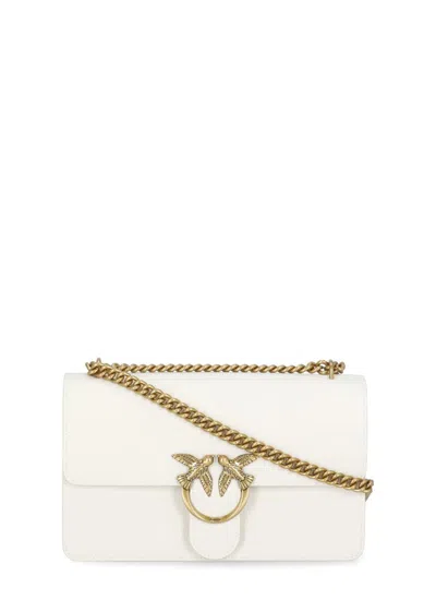 Pinko Love One Classic Shoulder Bag In White