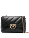 Pinko Love Puff Big Clutch Sheep Nappa Bag In Black