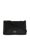 Pinko Leather Clutch Bag In Black