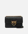 Pinko Love One Mini Matelassé Leather Shoulder Bag In Black