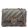 Pinko Big Love One Classic Puffer Crossbody Bag In Gray