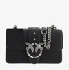 Pinko Rectangular Chain Strap Shoulder Bag With Metal Hardware And Front Embellishment In Black