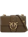 Pinko Love One Antique Gold Green Shoulder Bag In Brown