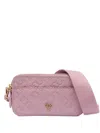 Pinko Pink Antique Gold Leather Camera Bag