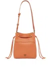 Pinko Orange Mini Bucket Bag With Metallic Love Birds Logo On The Front In Orange