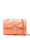 Pinko Elegant Leather Handbag In Orange