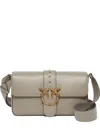 Pinko White Leather Medium Love Bag Slouchy In Gray