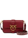 Pinko Mini Love Bag Slouchy Shoulder Bag In Leather With Two Straps In Red