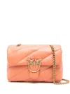 Pinko Elegant Leather Handbag In Orange