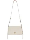 Pinko White Leather Triplet Mini Crossbody Bag In White