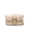 Pinko Mini Love One Slouchy Shoulder Bag In Beige