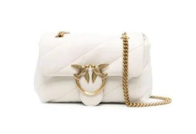 Pinko Quilted Shoulder Bag In Beige