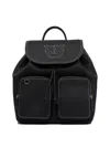 Pinko Carrie Leather Backpack In Black