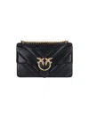 Pinko Quilted Leather Crossbody Bag In Black
