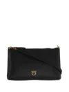 Pinko Leather Clutch Bag In Black