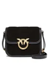 Pinko Suede Mini Love Bag Box Shoulder Bag In Black