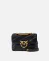 Pinko Quilted Black Leather Shoulder Bag In Black