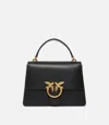 Pinko Medium Love Bag Top Handle Light Handbag In Grained Leather In Black