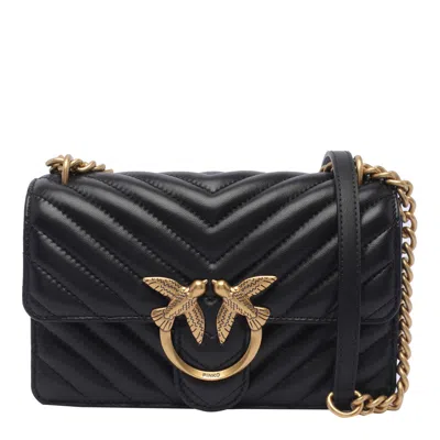 Pinko Mini Love One Crossbody Bag In Black