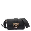 Pinko Love One Mini Slouchy Leather Shoulder Bag In Black