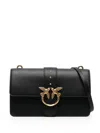 Pinko Love One Antique Gold Green Shoulder Bag In Black
