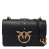 Pinko Love One Antique Gold Green Shoulder Bag In Black