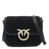 Pinko Suede Mini Love Bag Box Shoulder Bag In Black