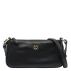 Pinko Black Leather Crossbody Bag In Black