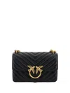 Pinko Love One Mini Matelassé Leather Shoulder Bag In Black