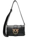 Pinko Love One Mini Slouchy Leather Shoulder Bag In Black
