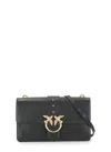 Pinko Love One Antique Gold Green Shoulder Bag In Black