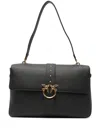 Pinko Love One Leather Shoulder Bag In Black