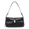 Pinko Medium Leather Saddle Bag Baguette Shoulder Bag In Black