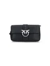 Pinko Love One Classic Leather Shoulder Bag In Black
