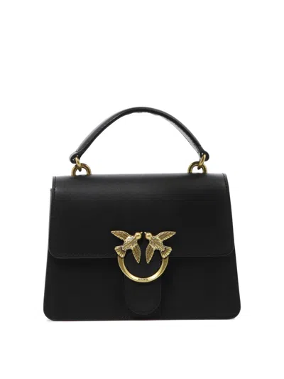 Pinko Love One Fold-over Tote Bag In Black
