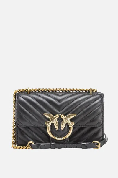 Pinko Mini Love Bag One Simply In Black-antique Gold