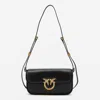 Pinko Small Love Bag Box Crossbody Bag In Nappa Leather In Black
