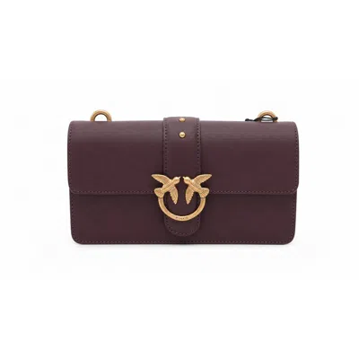 Pinko Small Love Birds One Shoulder Bag In Purple