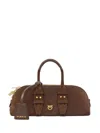 Pinko Bowling Baguette Shoulder Bag In Brown