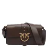 Pinko Love One Antique Gold Green Shoulder Bag In Brown