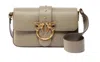 Pinko Mini Calfskin Shoulder Strap In Brown
