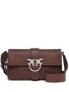 Pinko Medium Leather Classic Love Bag Slouchy Shoulder Bag With Zip In Brown