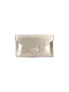 Pinko Metallic Envelope Clutch Chain Strap In Silver