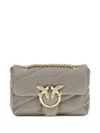 Pinko Love Quilted Logo-embellished Shoulder Bag In Gray