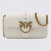 Pinko White Leather Love Shoulder Bag