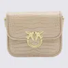 Pinko Beige Leather Crossbody Bag